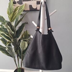 Micahel Kors Black Leather Tote Bag